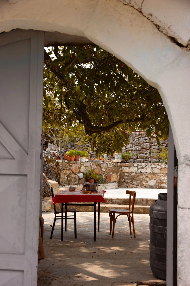 View into an old garden yard in Pilur
